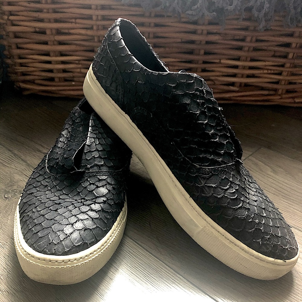 Vince Black All-Leather Sneakers